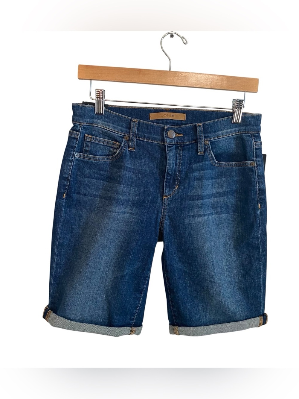 NWT Joe's Jeans Dark Wash Mid Rise Easy Bermuda Denim Shorts Size 27